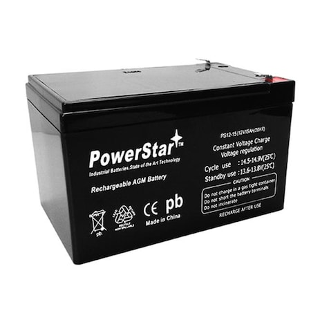 Powerstar PowerStar ps12-15-gs333 12V 15Ah Replacement Battery for CSB EVH12150 F2 ps12-15-gs333